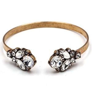 NWT Antique Gold Tone Rhinestone Embellished Bgle
